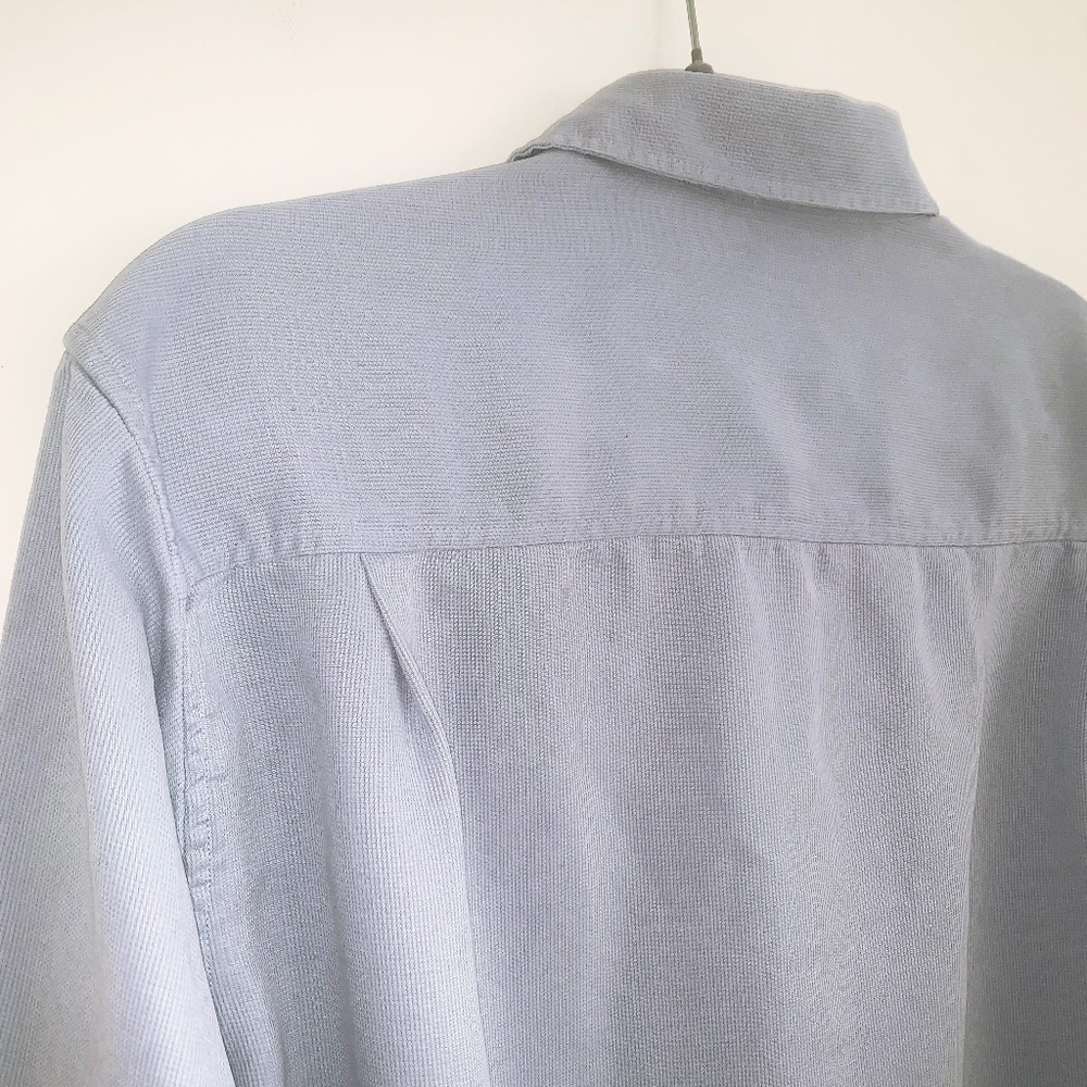 Light Blue Ribbed Button Up - Picture 2 of 8